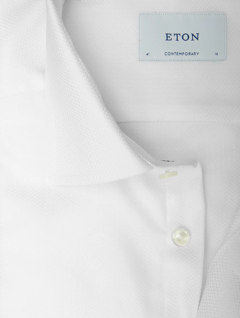 Herringbone Dobby Contemporary Fit Shirt White