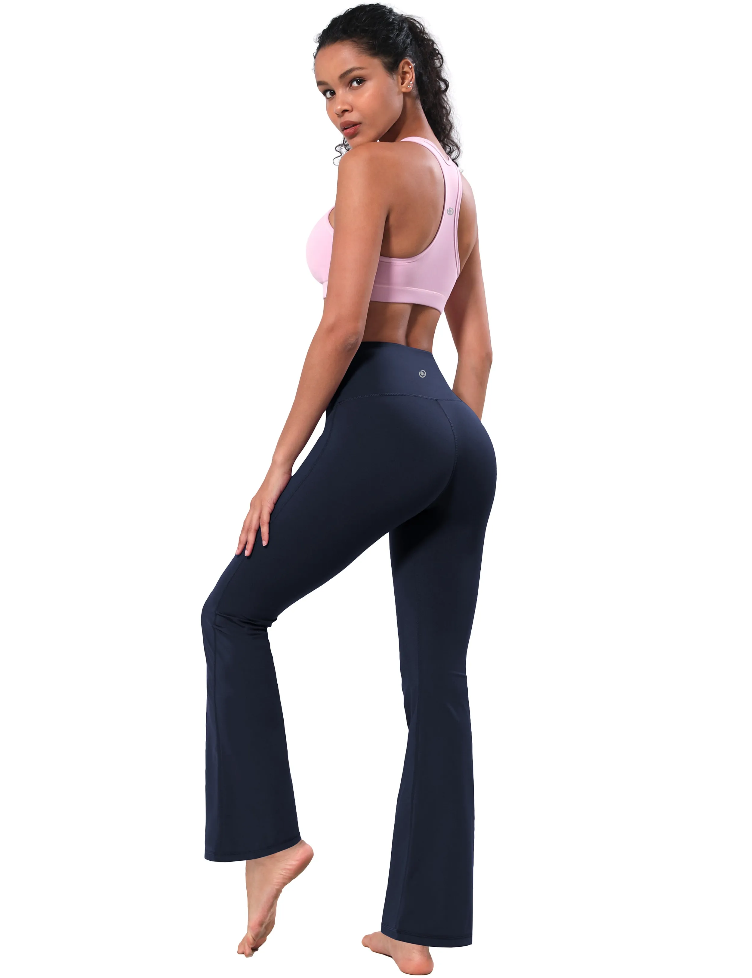 High Waist Bootcut Leggings navyblue_Running