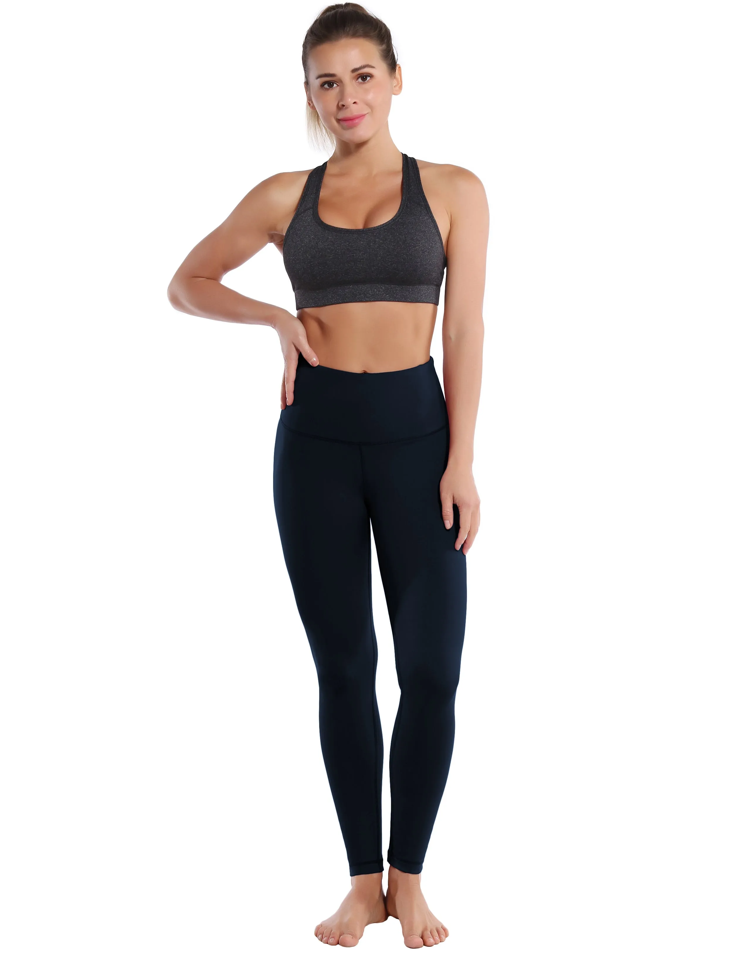 High Waist Running Pants darknavy_Running