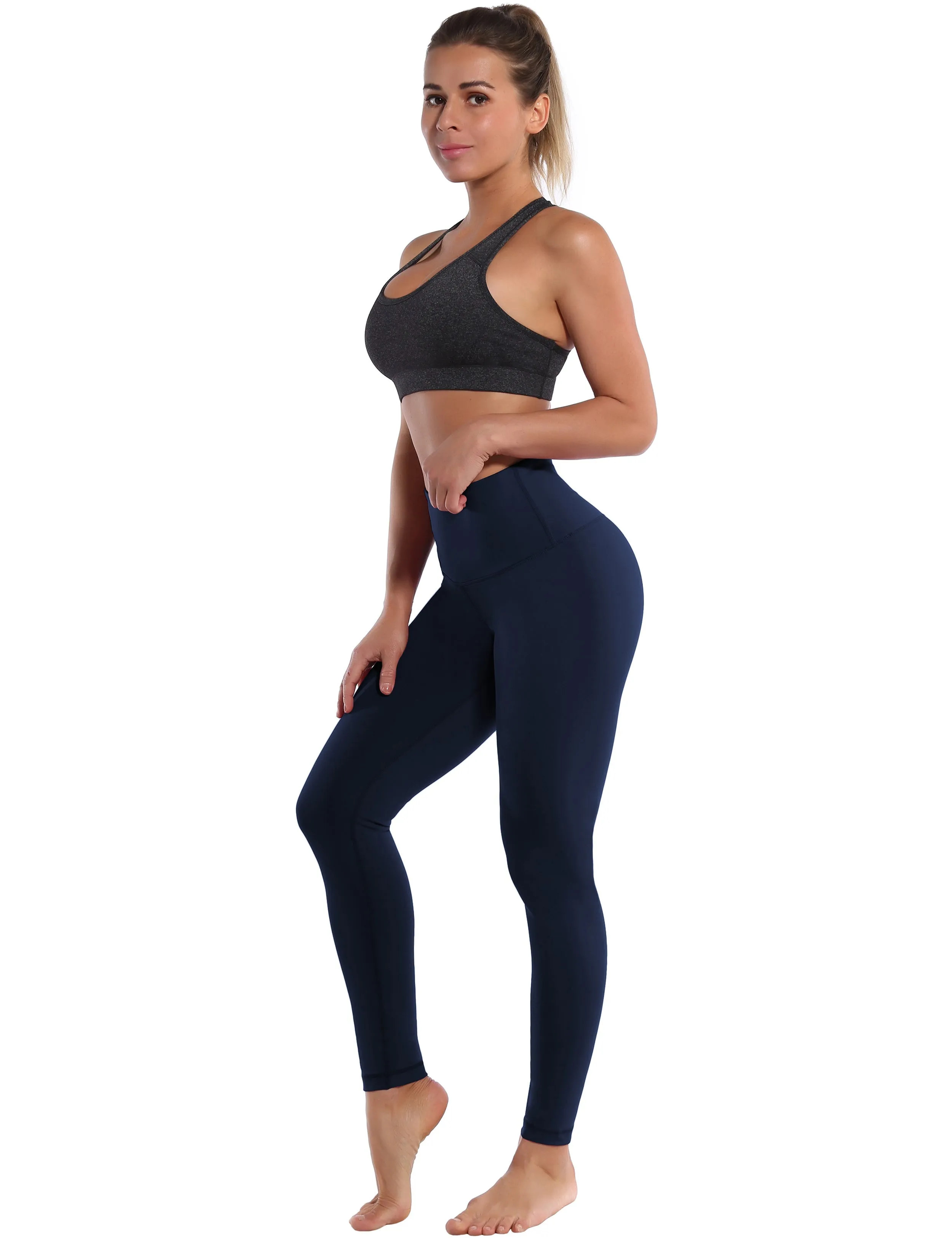 High Waist Running Pants darknavy_Running