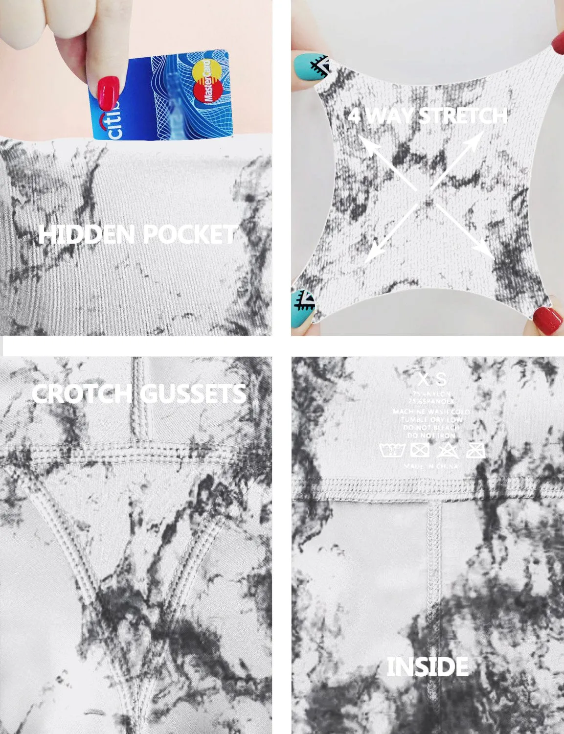High Waist Side Pockets Running Pants arabescato ins_Running