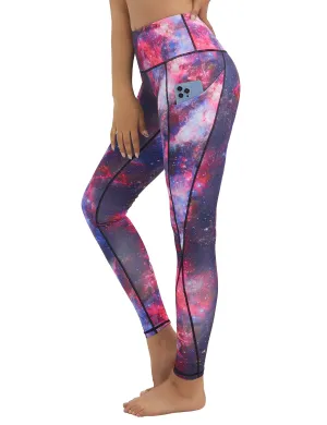 High Waist Side Pockets Running Pants galaxy_Running