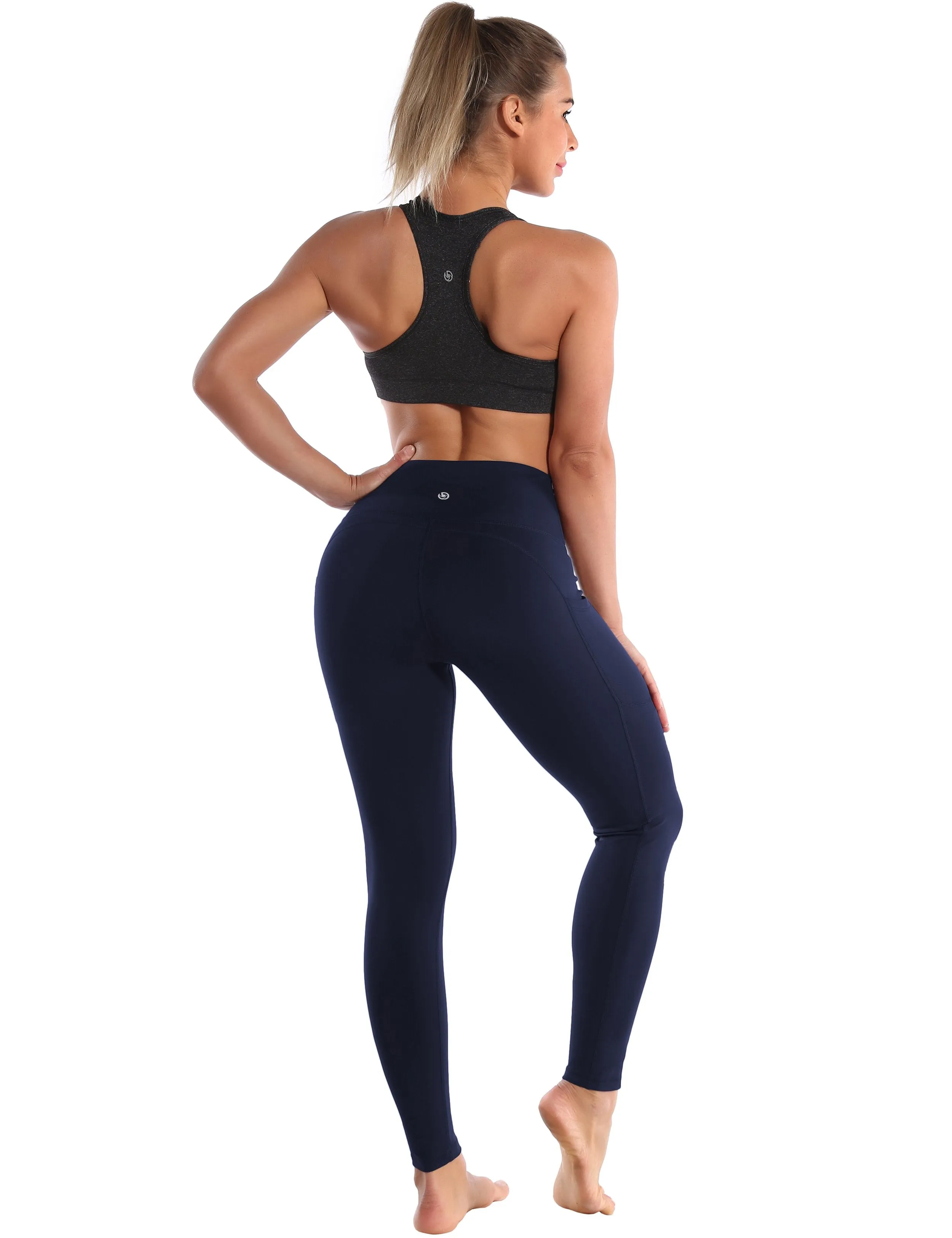 Hip Line Side Pockets Running Pants darknavy ins_Running