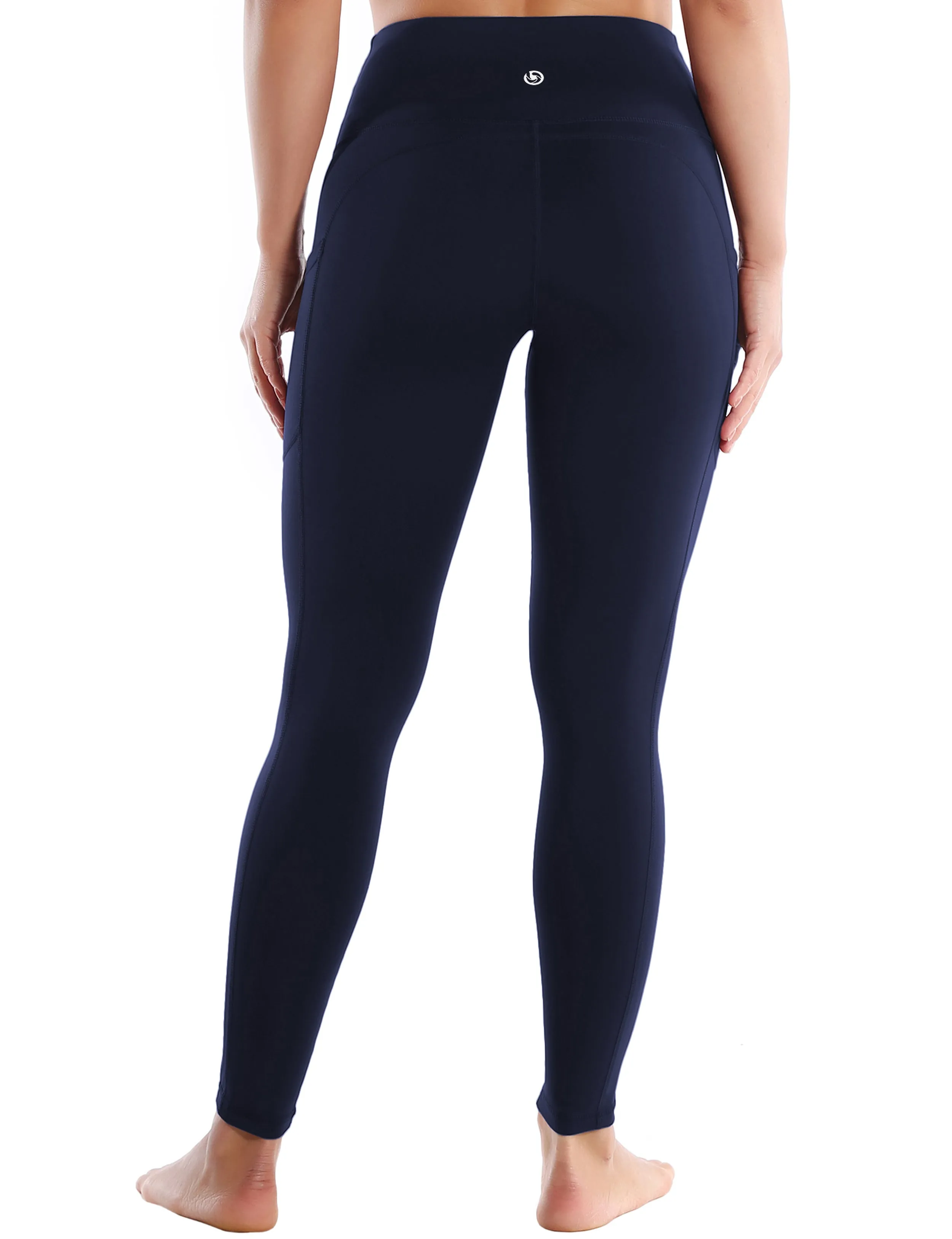 Hip Line Side Pockets Running Pants darknavy_Running