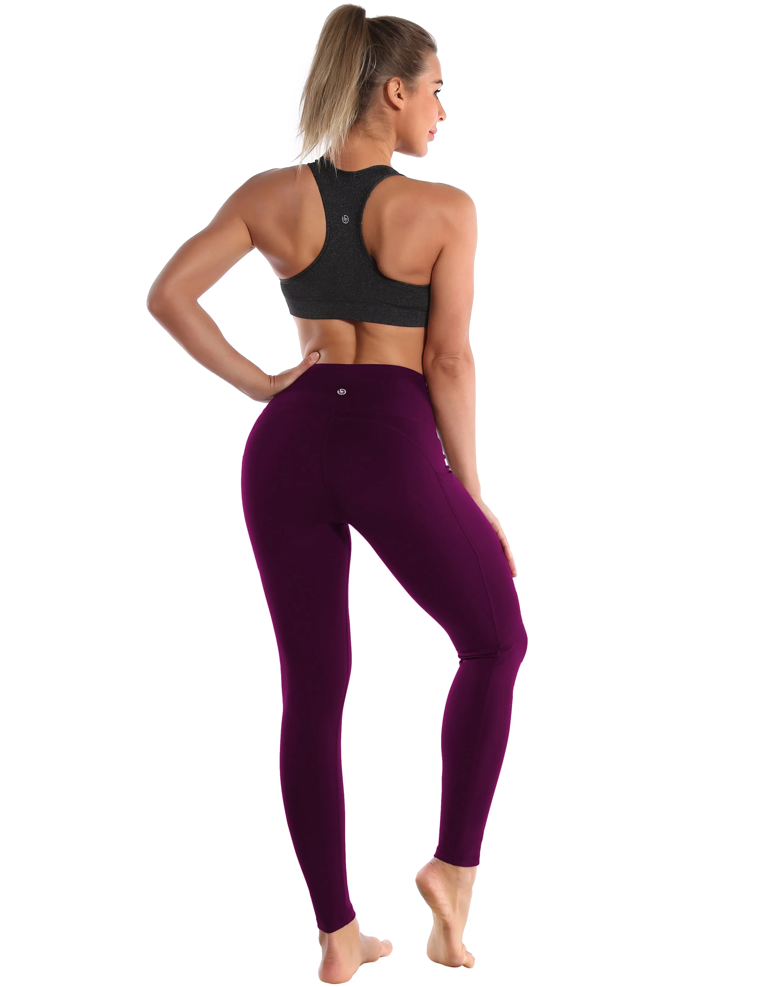 Hip Line Side Pockets Running Pants plum_Running