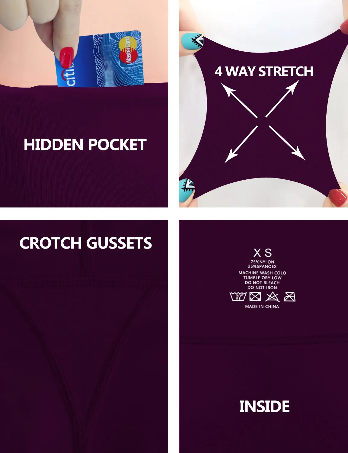 Hip Line Side Pockets Running Pants plum_Running