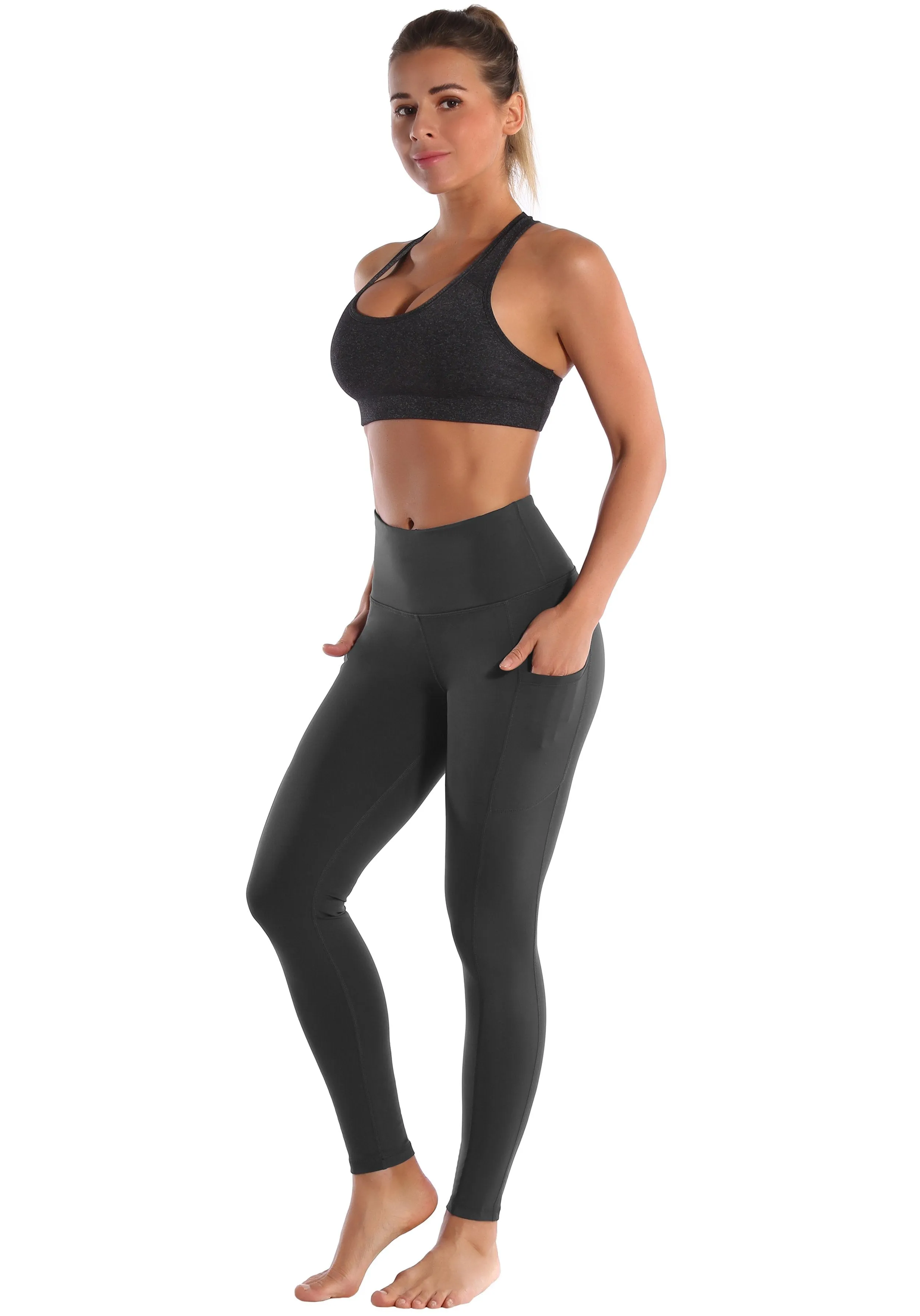 Hip Line Side Pockets Running Pants shadowcharcoal ins_Running