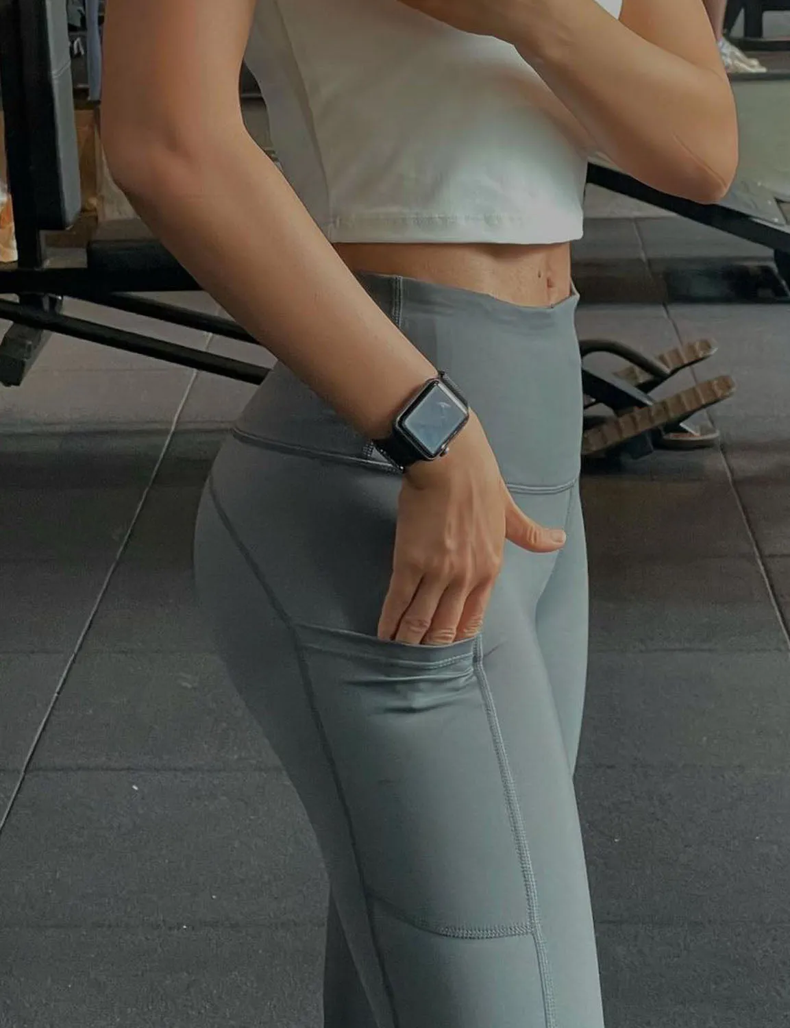 Hip Line Side Pockets Running Pants shadowcharcoal ins_Running