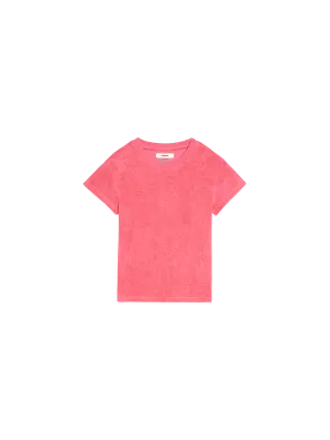 Kids Towelling T-shirt—lotus pink