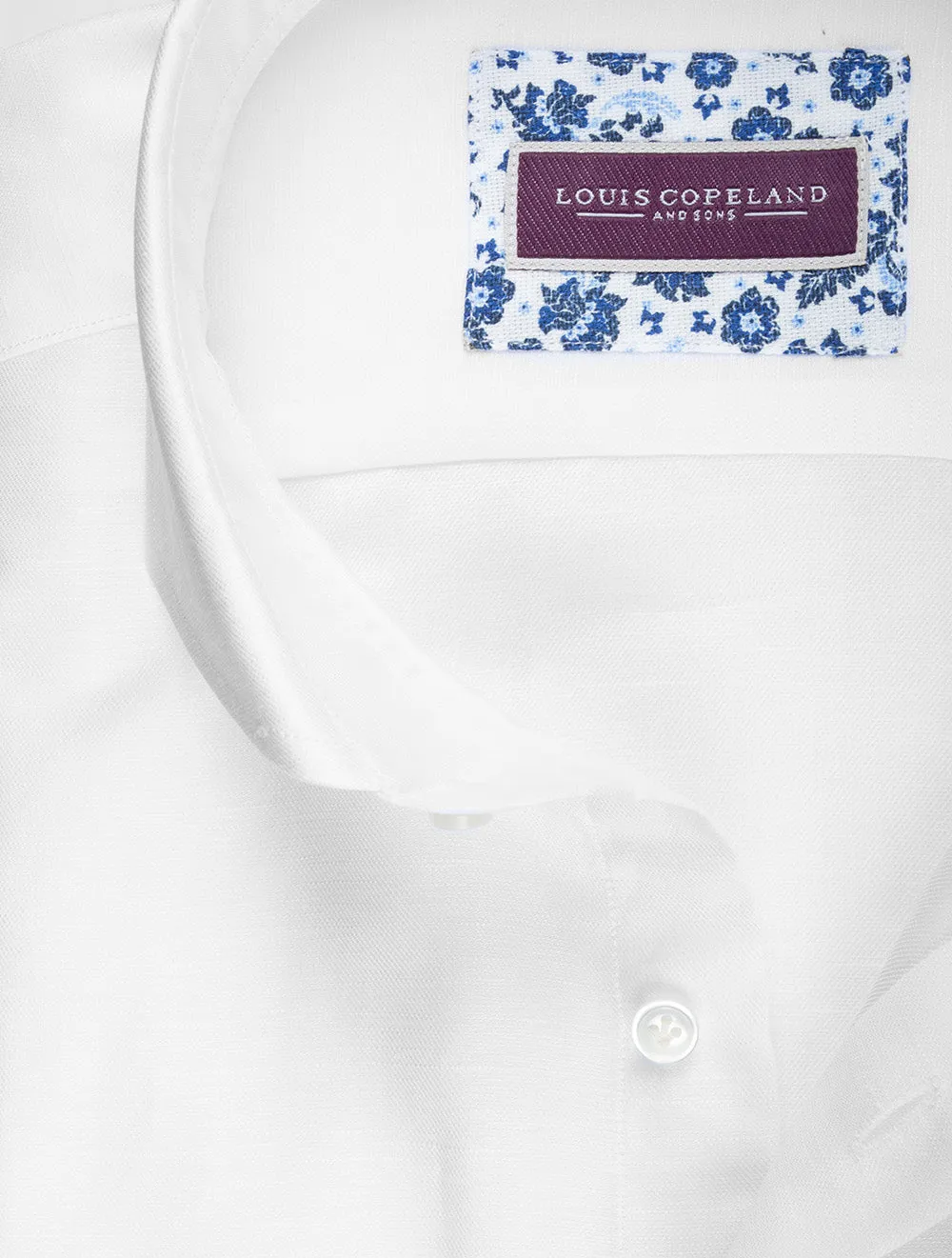 Linen Mix Twill Shirt White