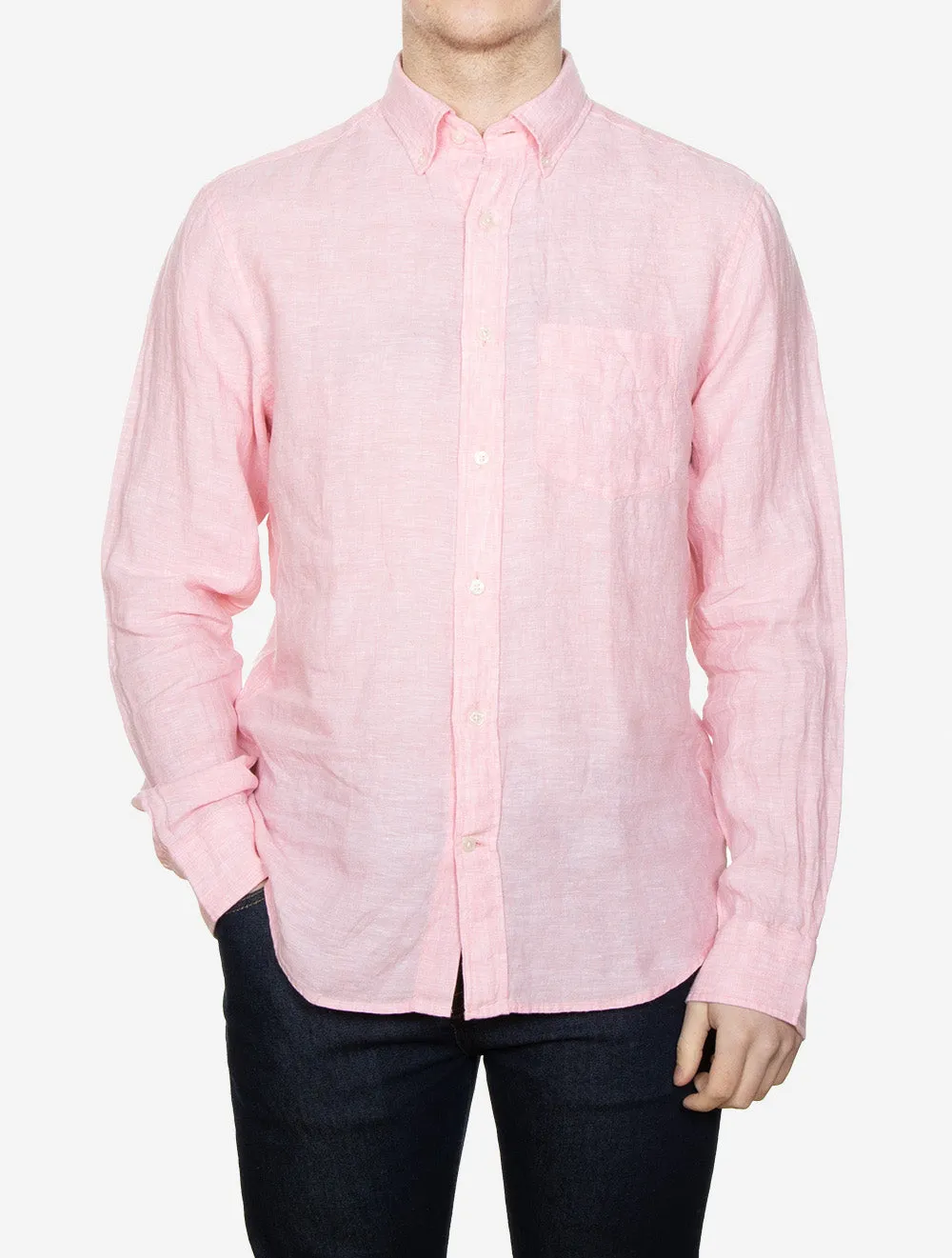Linen Regular Fit Shirt Geranium Pink