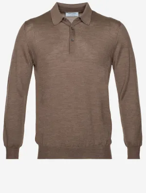 Long Sleeve Polo Brown