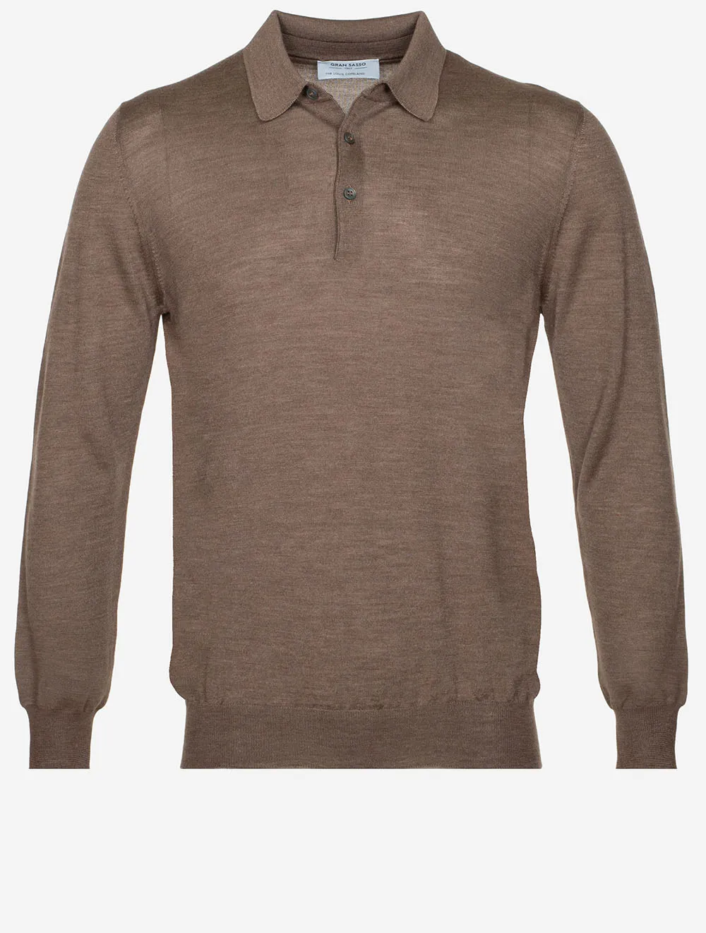 Long Sleeve Polo Brown