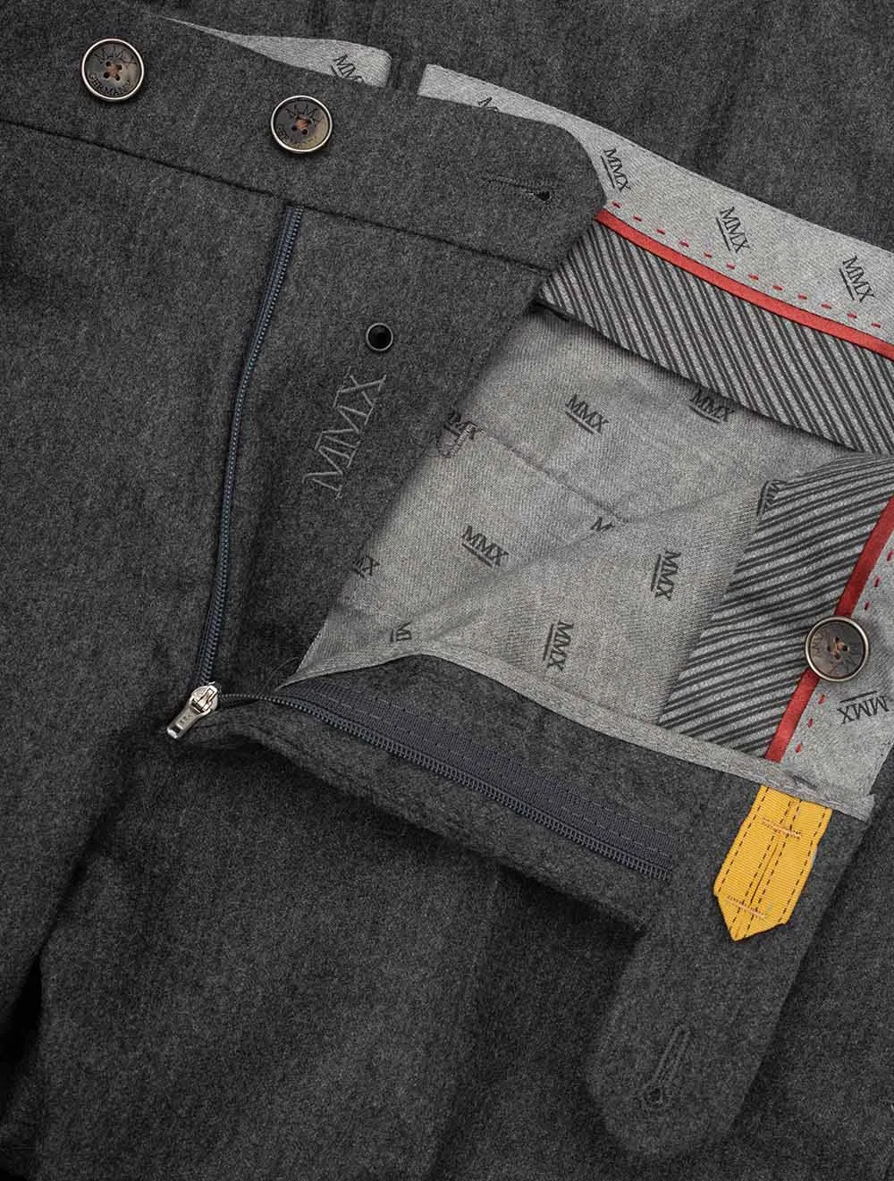 Lupus Wool Flannel Trousers Grey