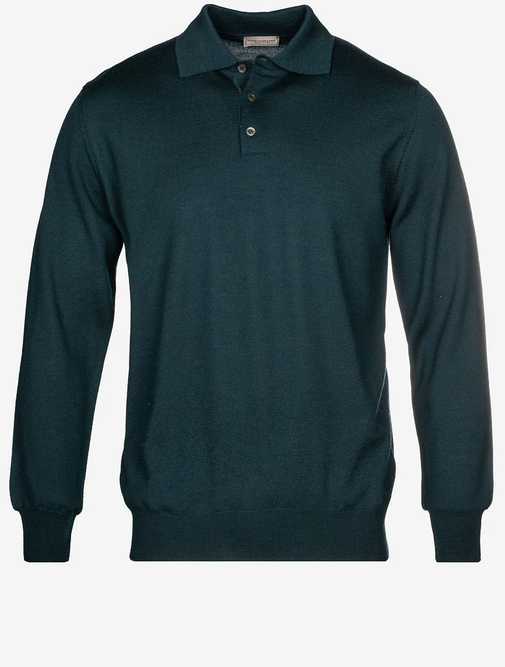 Merino Long Sleeve Polo Green