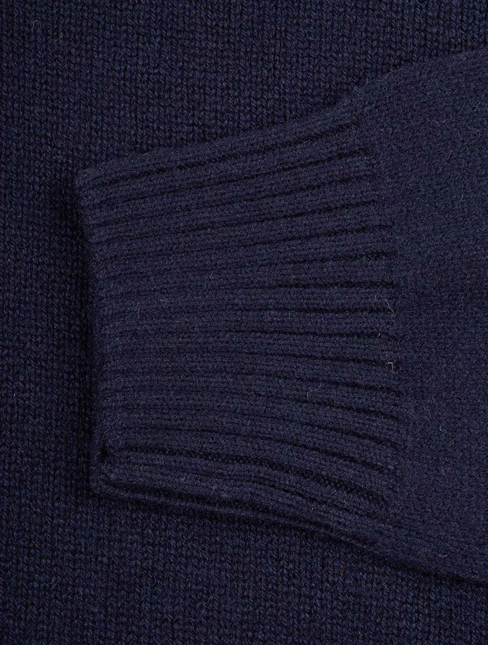 Mock Neck In A Wool And Cashmere Blend Navy