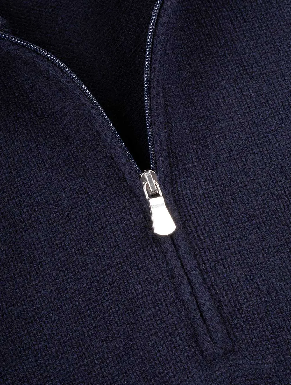 Mock Neck In A Wool And Cashmere Blend Navy