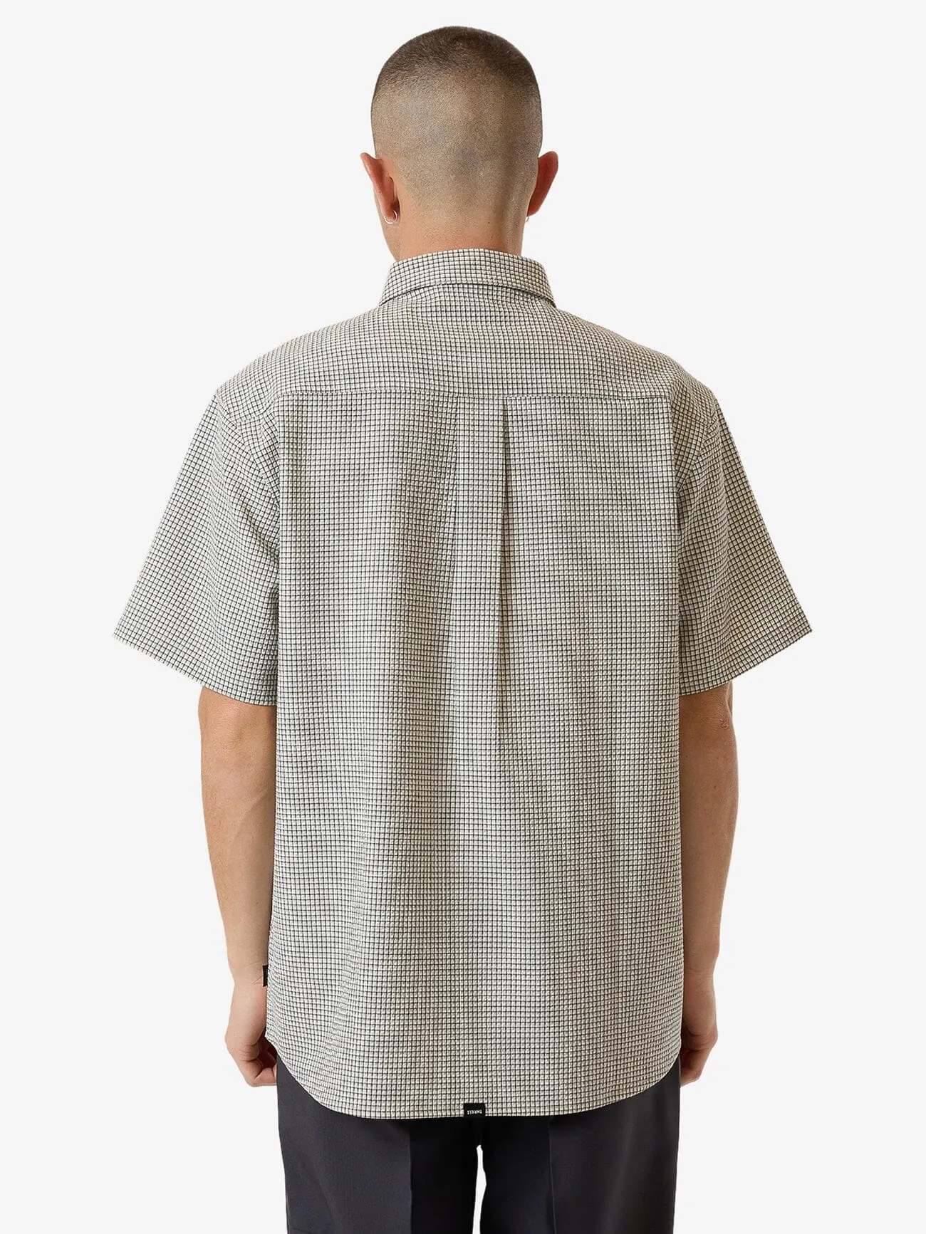 Morphing Check Short Sleeve Shirt - Light Grey