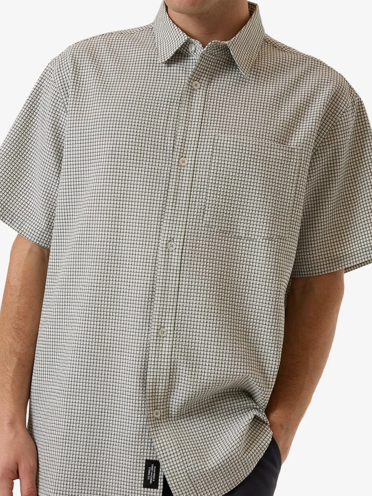Morphing Check Short Sleeve Shirt - Light Grey