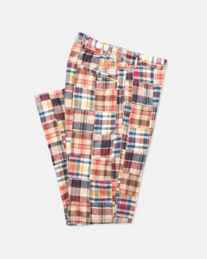 ORANGE PATCHWORK MADRAS TROUSERS - TRIM FIT