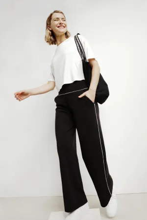Pantalon de sport large pour femme en jersey stretch Noir Dim Move