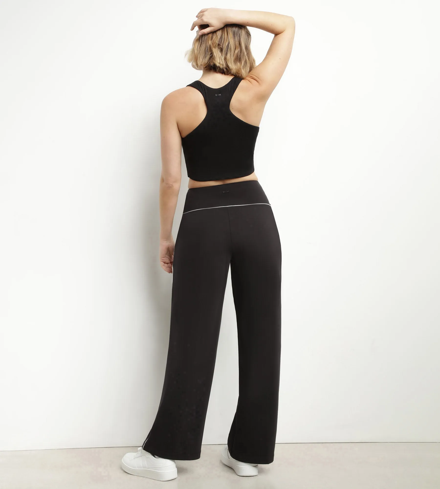 Pantalon de sport large pour femme en jersey stretch Noir Dim Move