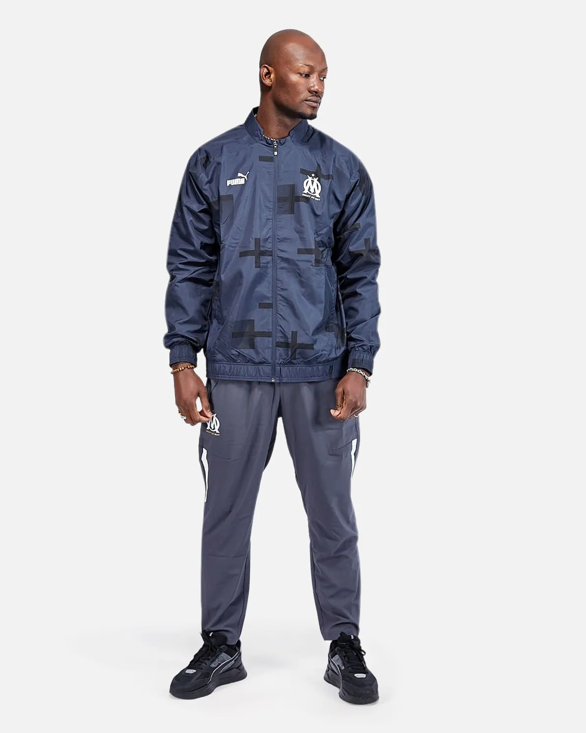 Pantalon de survêtement OM 2022/2023 - Gris/Blanc