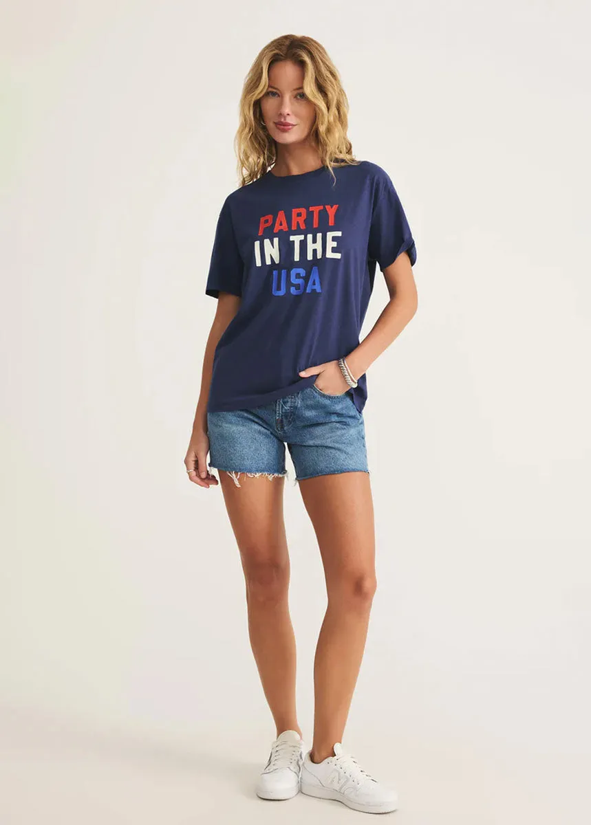 Party Boyfriend Tee - Yacht Blue