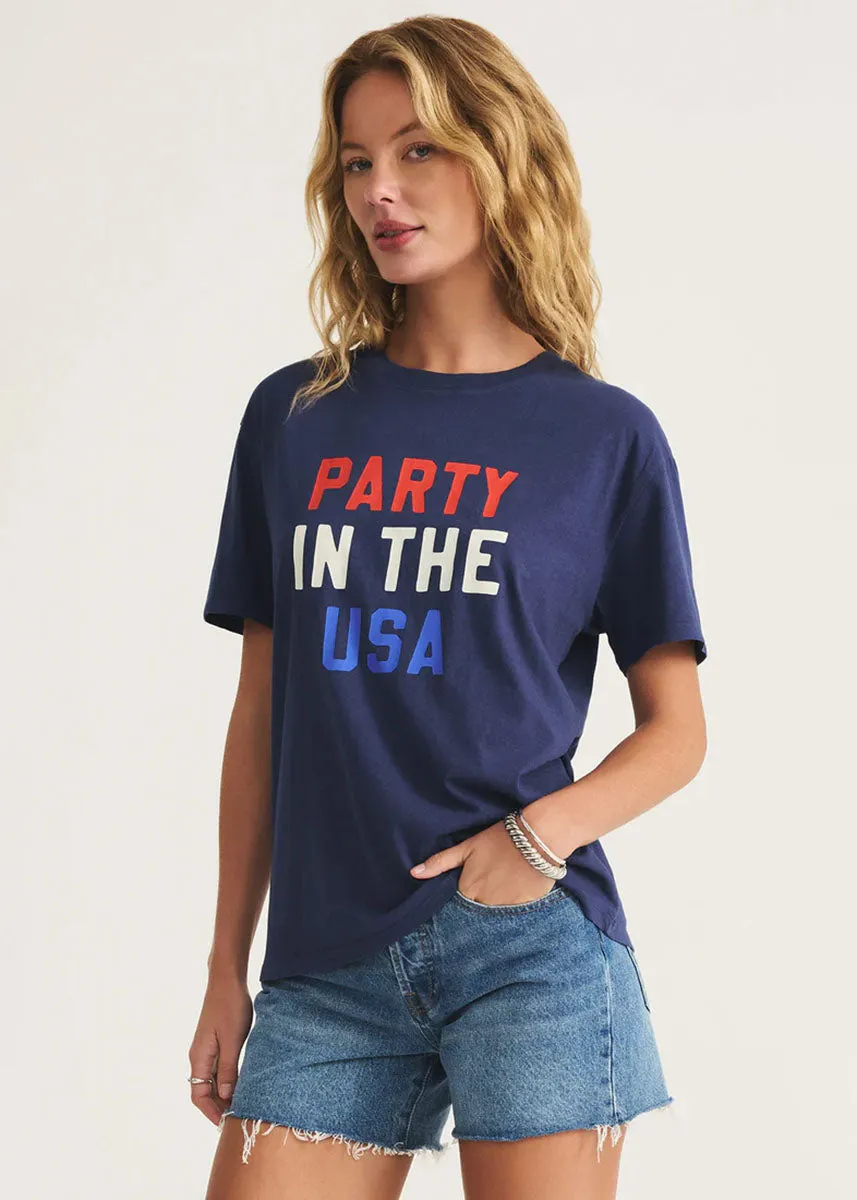 Party Boyfriend Tee - Yacht Blue
