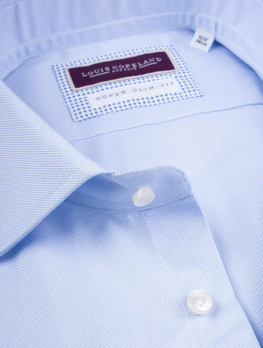 Pinpoint Super Slim Single Cuff Shirt Blue