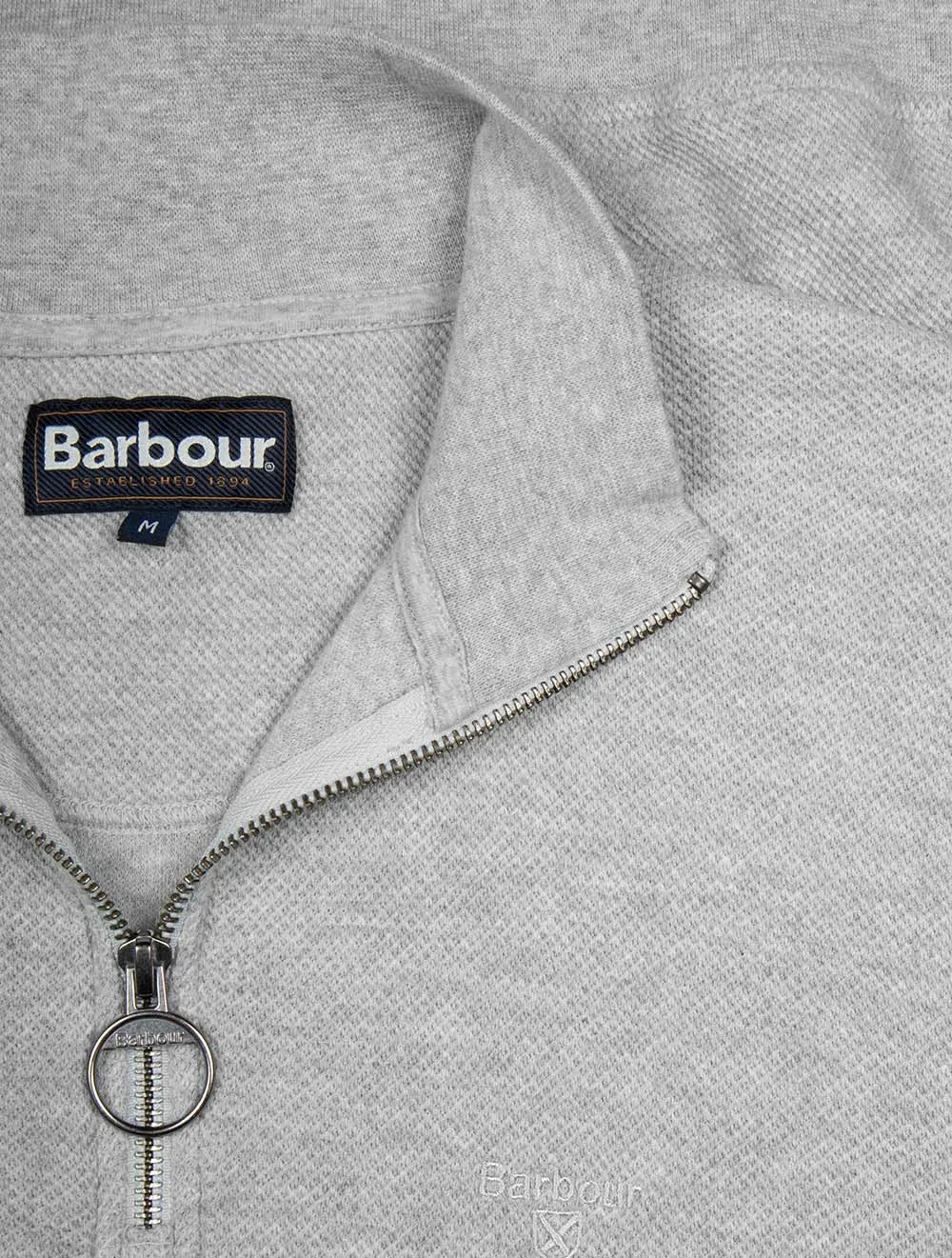 Pique Interlock Cotton Half-Zip Sweatshirt Grey