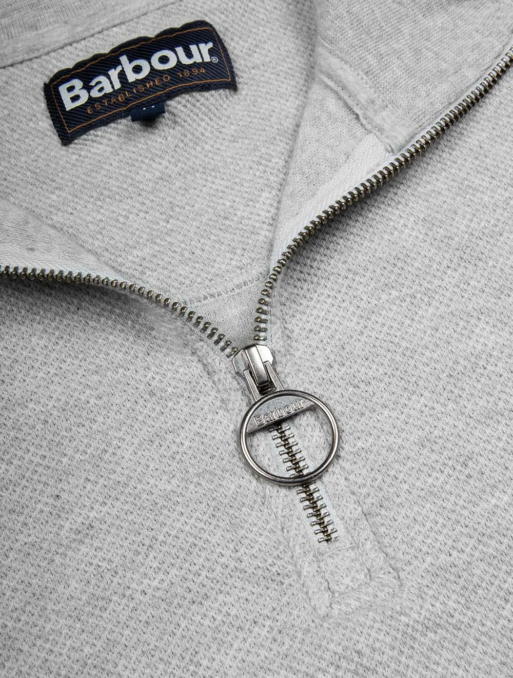 Pique Interlock Cotton Half-Zip Sweatshirt Grey