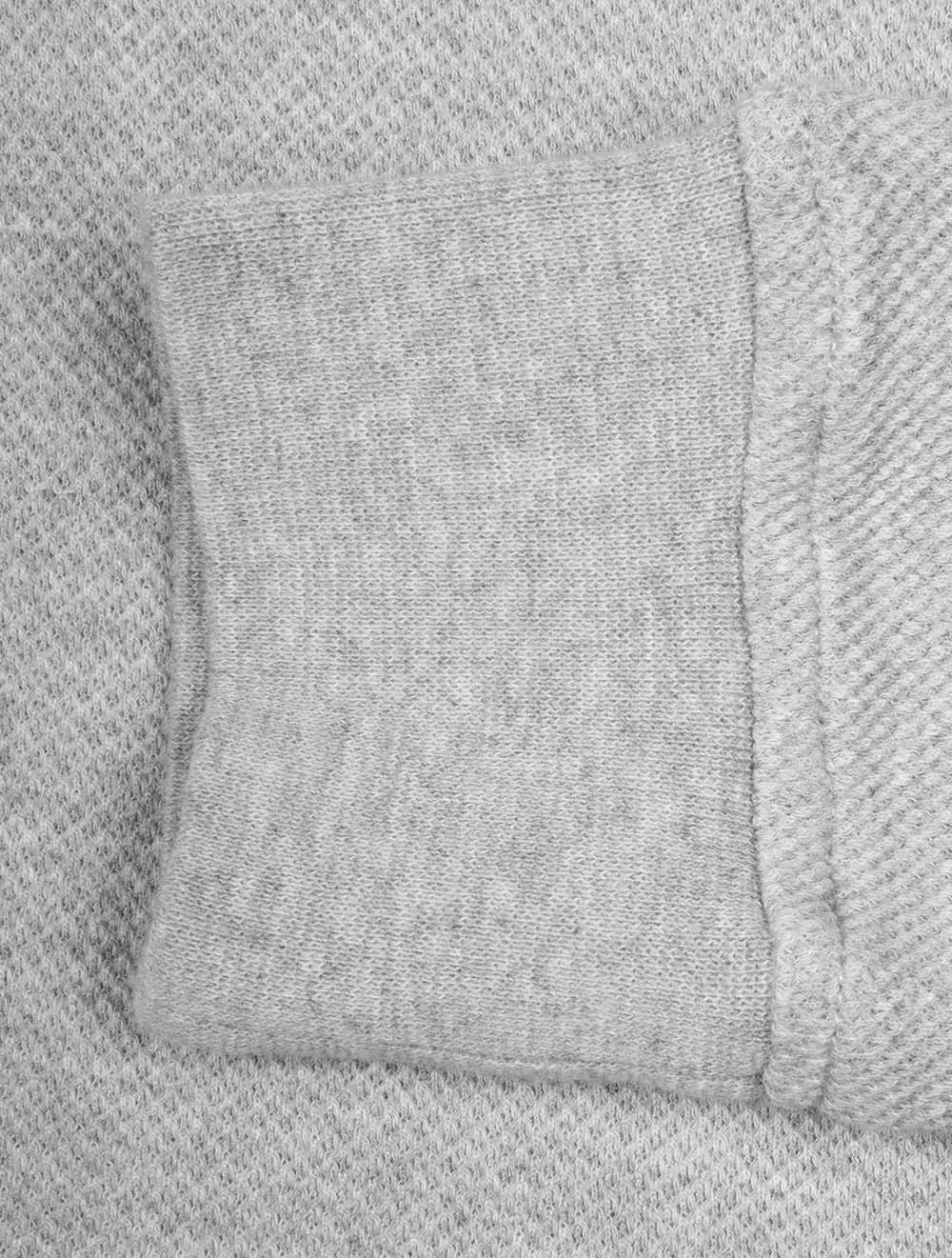Pique Interlock Cotton Half-Zip Sweatshirt Grey