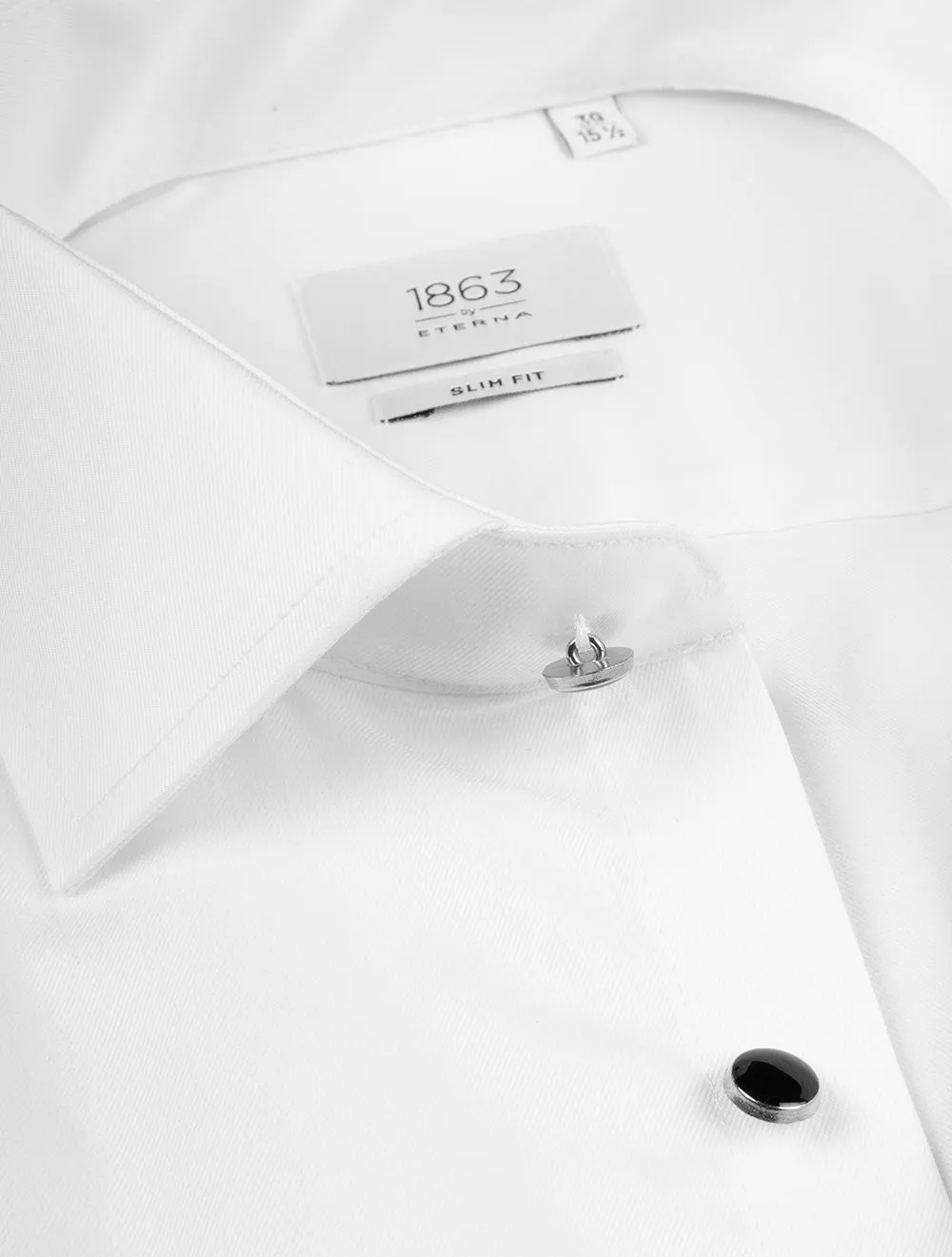 Plain Cotton Slim Fit Dress Shirt White