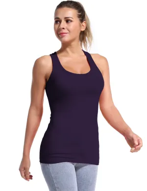 Racerback Athletic Tank Tops midnightblue_Plus Size