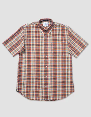 RED/ORANGE MADRAS SHORT SLEEVE SHIRT