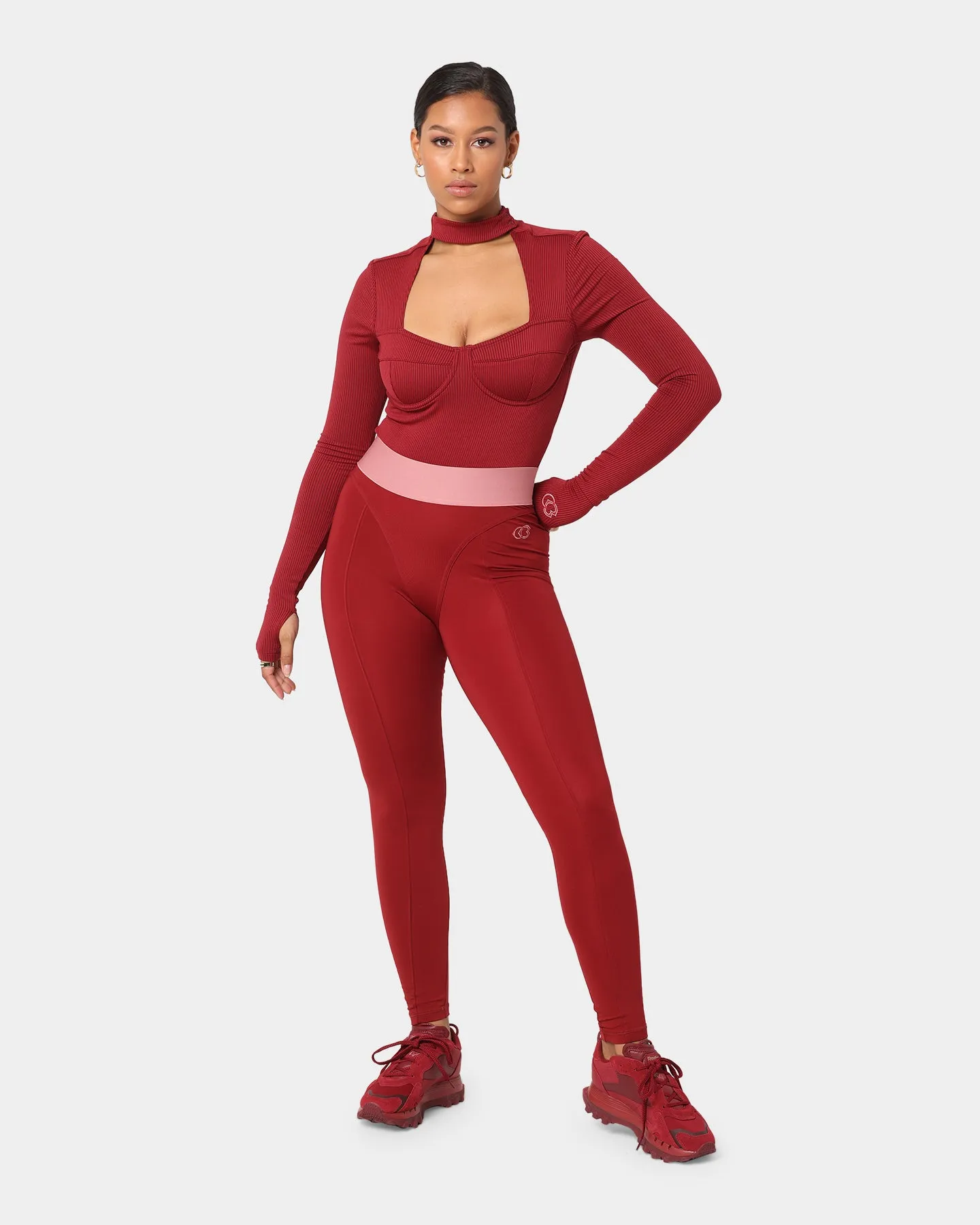Reebok Women's Cardi B X Reebok Tights Triathlon Red