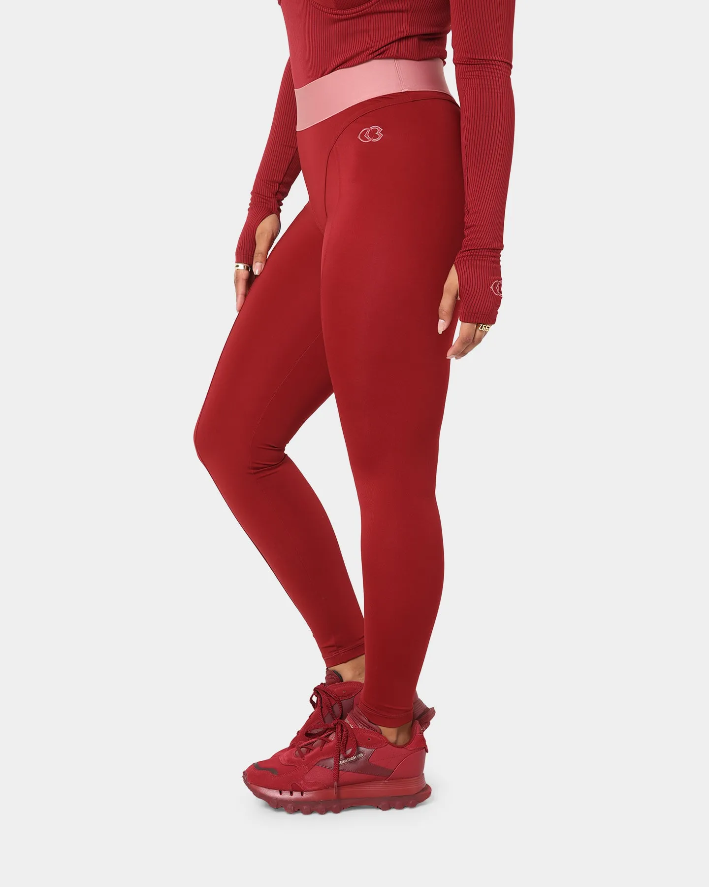 Reebok Women's Cardi B X Reebok Tights Triathlon Red