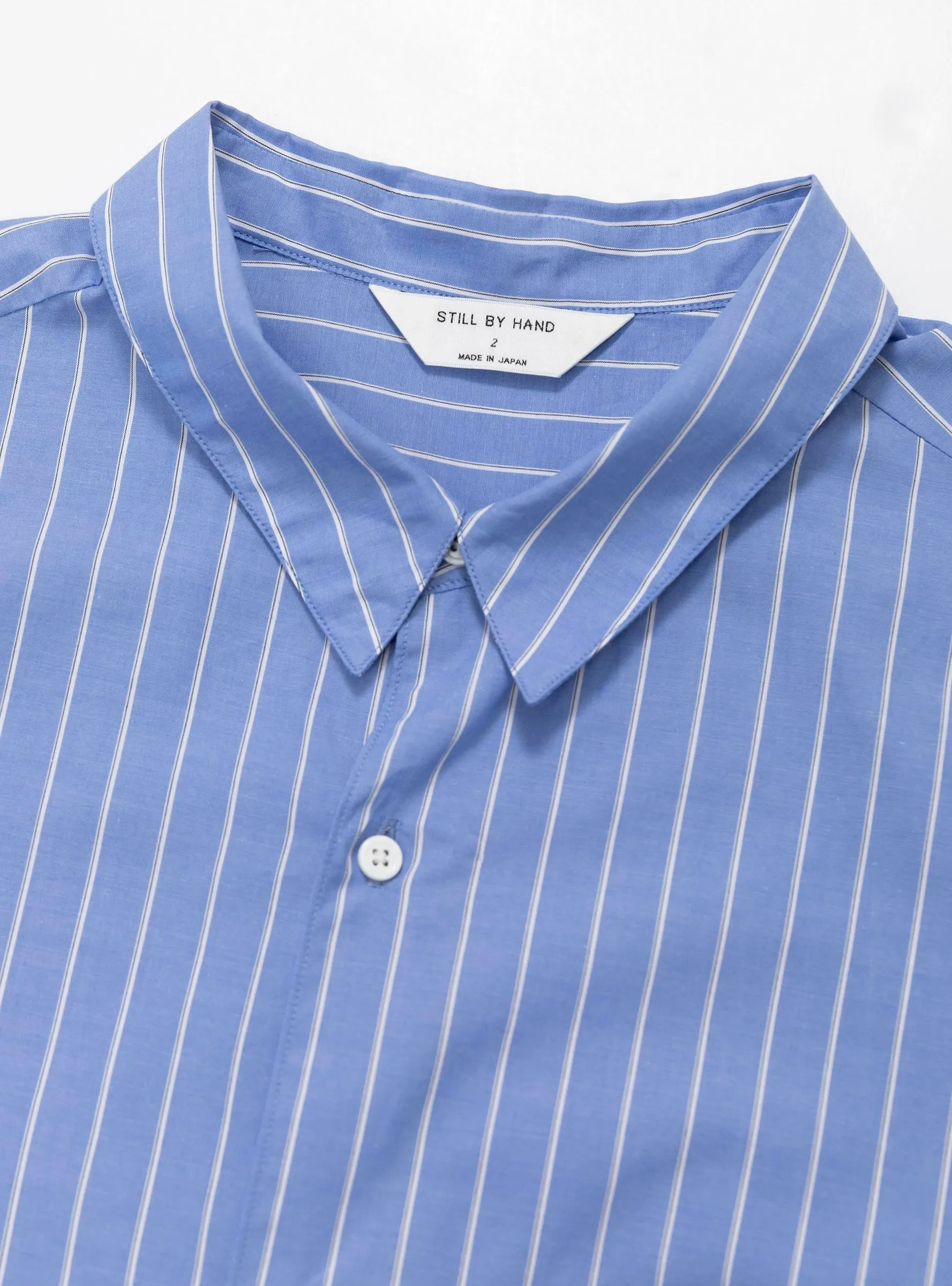 Regular Collar Shirt Blue Stripe