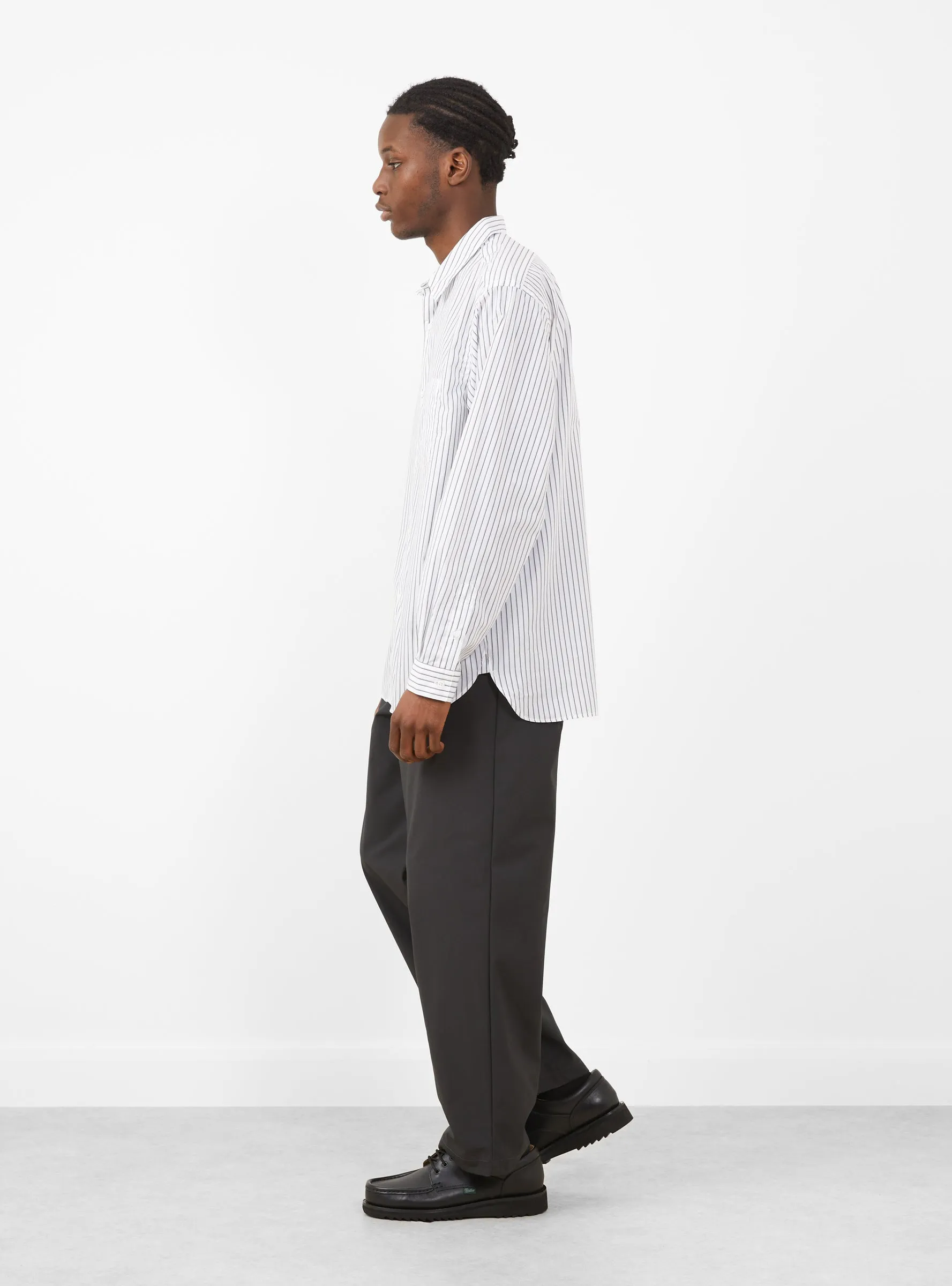 Regular Collar Shirt White Stripe