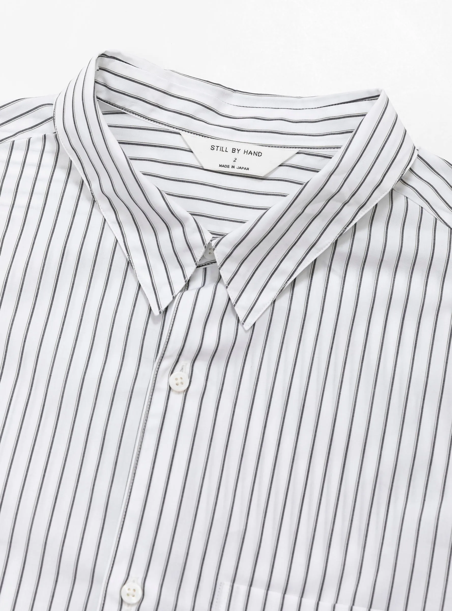 Regular Collar Shirt White Stripe