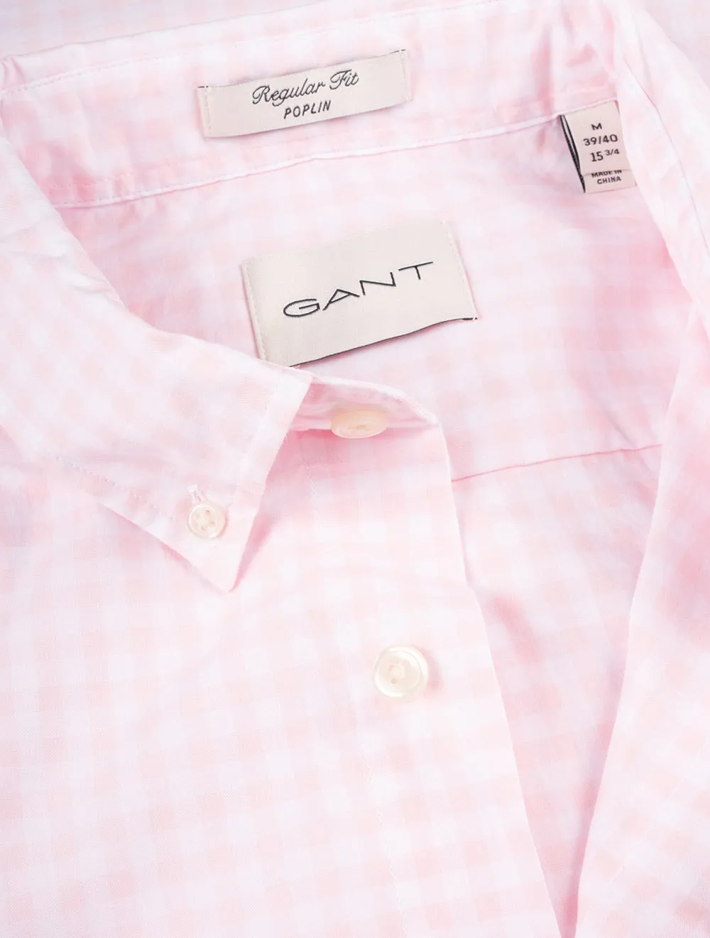 Regular Fit Poplin Gingham Shirt Light Pink