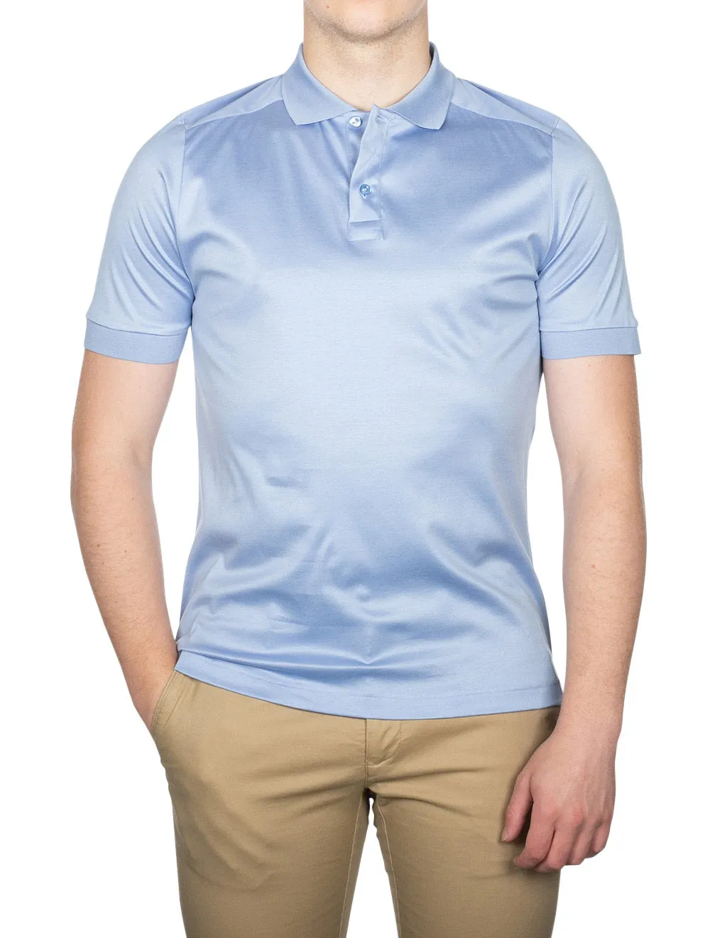 Short Sleeve 2 Button Polo Blue