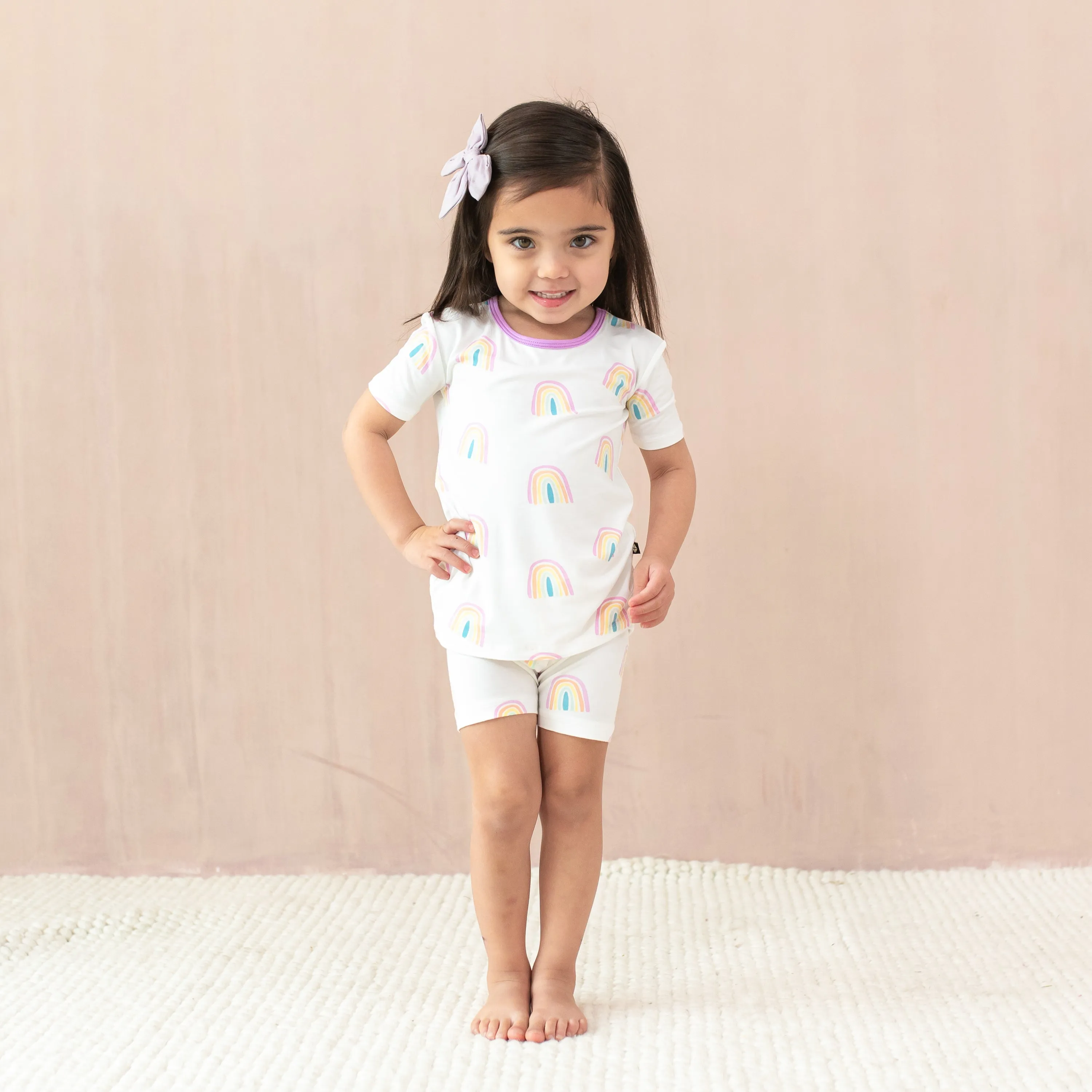Short Sleeve Pajamas in Poi Rainbow