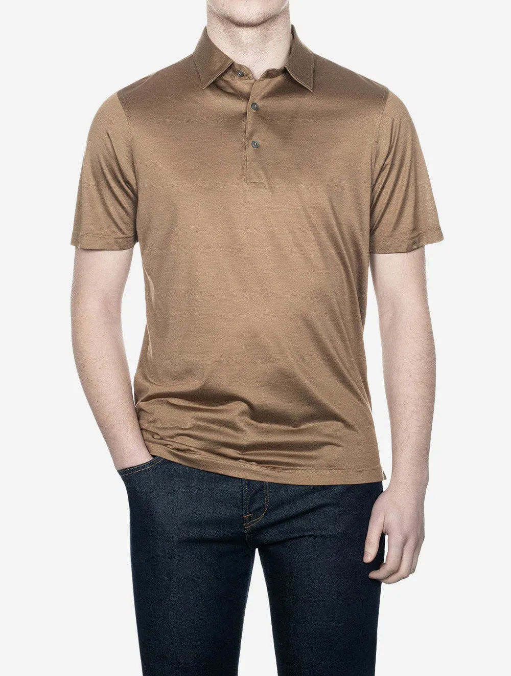 Silk Polo Brown