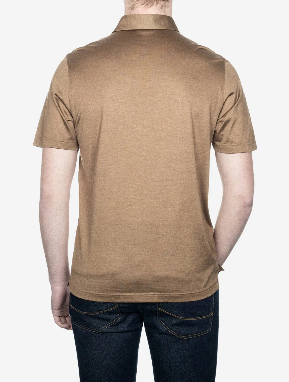 Silk Polo Brown