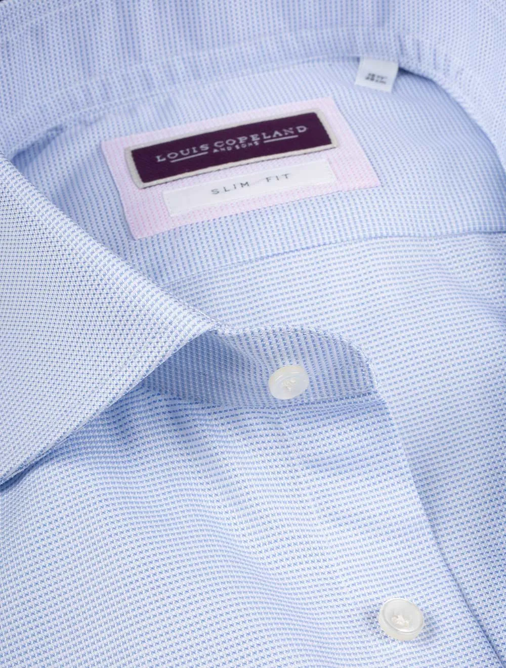Slim Fit Nailhead Single Cuff Blue