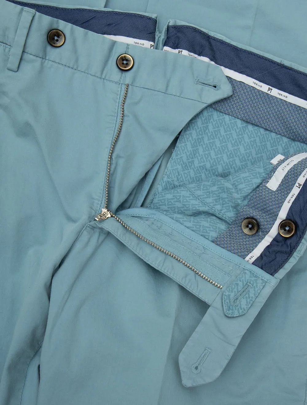 Stretch Cotton Chino Duck Egg
