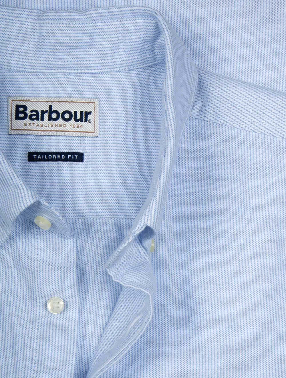 Striped Oxford Tailored Short-Sleeved Shirt Blue