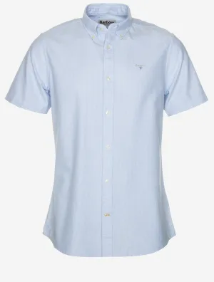 Striped Oxford Tailored Short-Sleeved Shirt Blue
